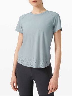 lululemon athletica Light Blue Short Sleeve Athletic Tee